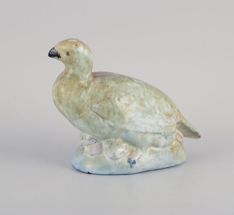 Gudmundur Einarsson (1895-1963). Figure of glazed ceramic in the form of grouse with young. - 3