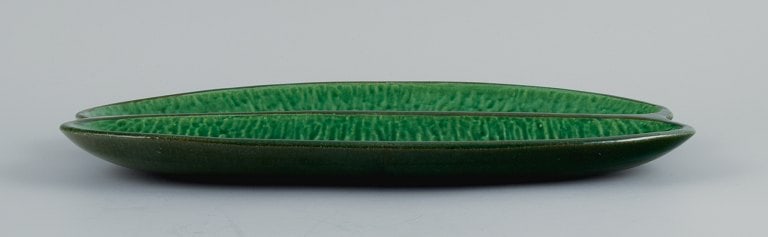 Höganäs, elongated two-part ceramic dish in an organic shape. Beautiful glaze in shades of - 7