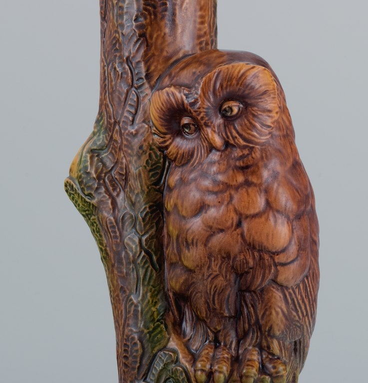 Ipsens, Denmark. Ceramic table lamp with owl. - 5