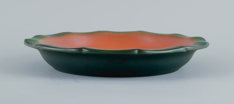 Ipsens, Denmark, dish with fish with glaze in orange-green shades. - 5