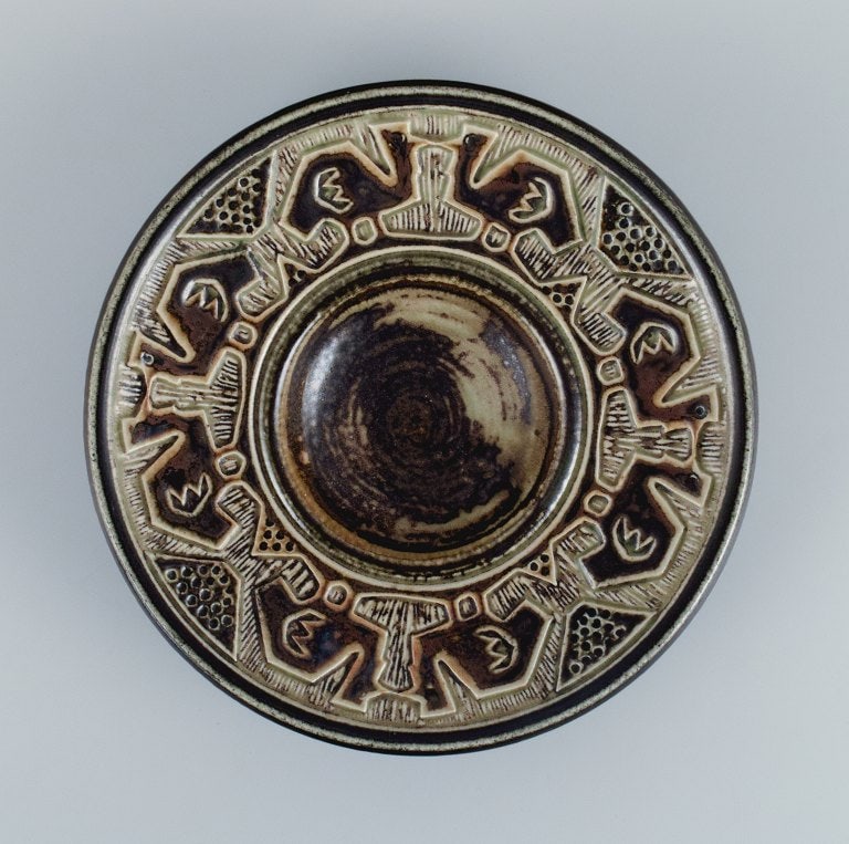 Jørgen Mogensen for Royal Copenhagen, stoneware bowl with bird motifs. - 4