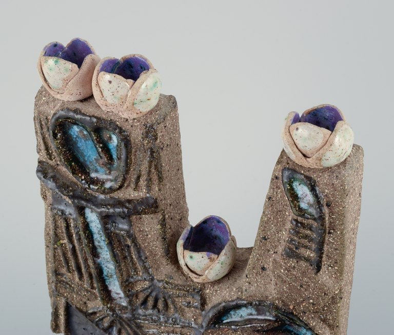 Thomas Hellström, Nittsjö Keramik, Sweden, handmade ceramic sculpture with male figure. - 4