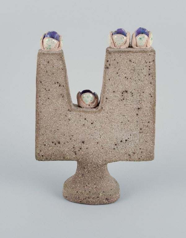 Thomas Hellström, Nittsjö Keramik, Sweden, handmade ceramic sculpture with male figure. - 6