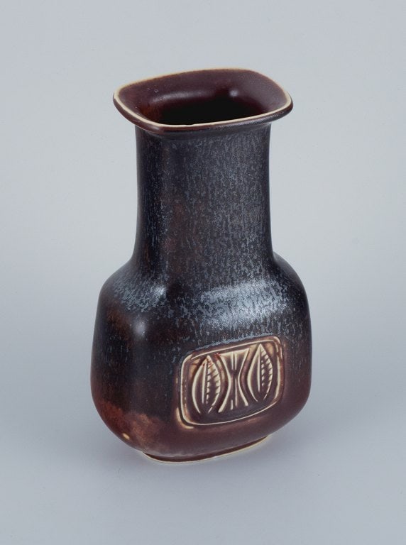 Gunnar Nyland for Rörstrand, ceramic vase with glaze in shades of brown. - 4