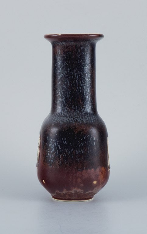 Gunnar Nyland for Rörstrand, ceramic vase with glaze in shades of brown. - 5