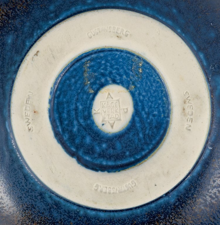 Wilhelm Kåge (1889-1960), Kåge Verkstad Gustavsberg, hand-glazed ceramic bowl with blue - 4