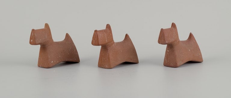 Stig Lindberg (1916-1982), three "Scotty" dogs in stoneware for Gustavsberg. - 3