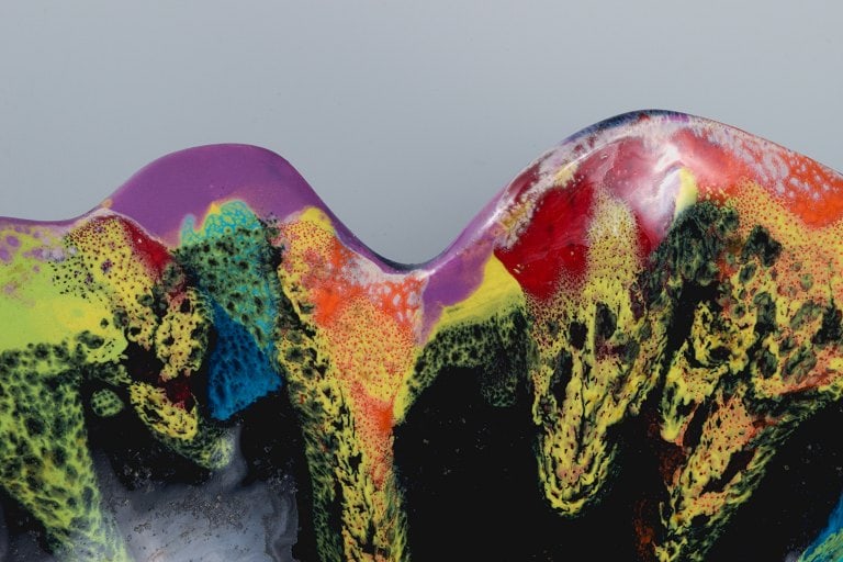 Vallauris, France. Large ceramic bowl in multicolored glaze. - 7