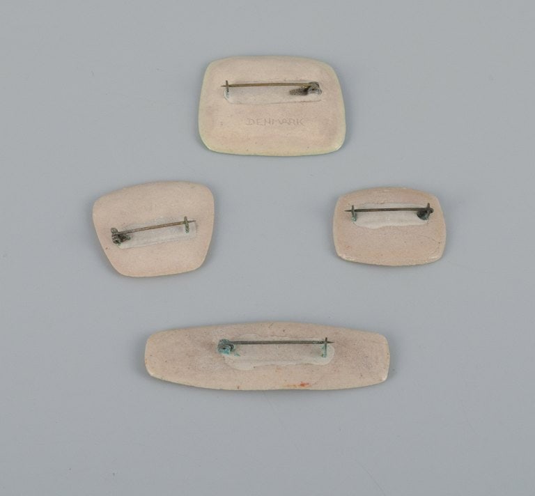 Ole Bjørn Krüger (1922-2007), Danish sculptor and ceramicist. Four unique brooches in - 6