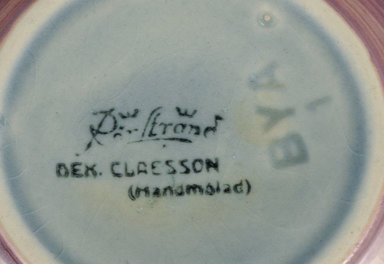 Ilse Claesson for Rörstrand, hand painted art deco vase in earthenware. - 6