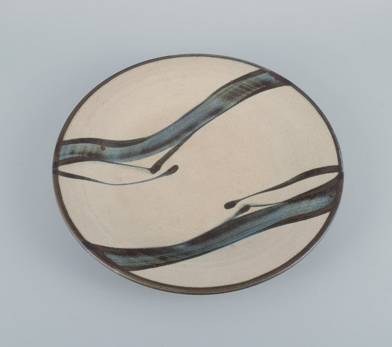 Kähler, HAK. Round dish in glazed stoneware in beautiful light and blue shades. - 4