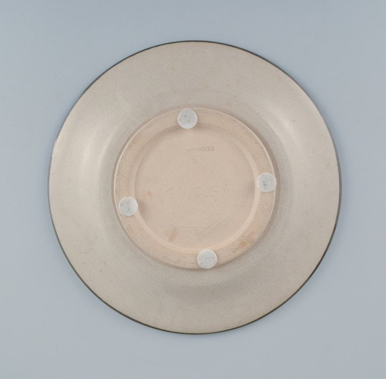 Kähler, HAK. Round dish in glazed stoneware in beautiful light and blue shades. - 6