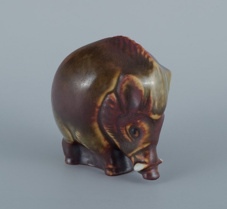 Gösta Grähs for Rörstrand (active 1982-1986), wild boar in ceramic. - 3
