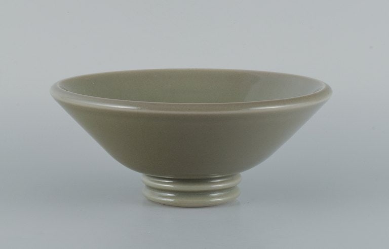 Gunnar Nylund for Rörstrand (Lidköping), ceramic bowl with grey-green glaze. - 3