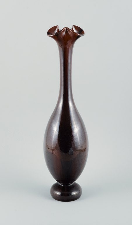 Jerome Massier (1850-1916), Vallauris, colossal French ceramic vase with glaze in shades of brown. - 3