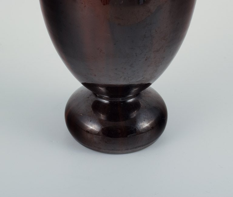 Jerome Massier (1850-1916), Vallauris, colossal French ceramic vase with glaze in shades of brown. - 5