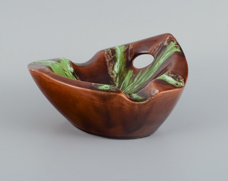 Vallauris, France, two ceramic bowls in brightly colored glazes. - 6