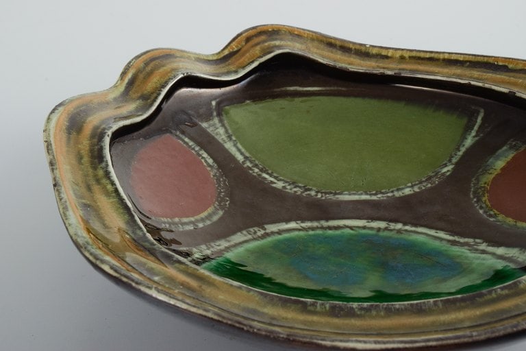 Gete Petersen for Kähler, ceramic bowl. Hand painted, abstract motif. - 5