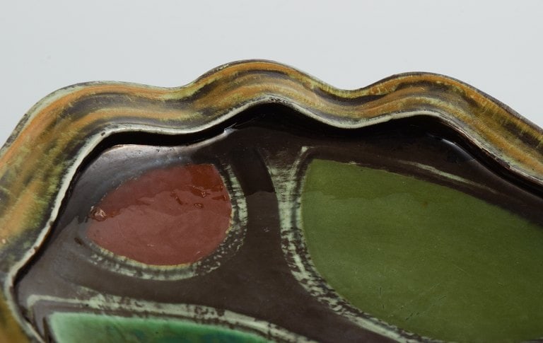 Gete Petersen for Kähler, ceramic bowl. Hand painted, abstract motif. - 6