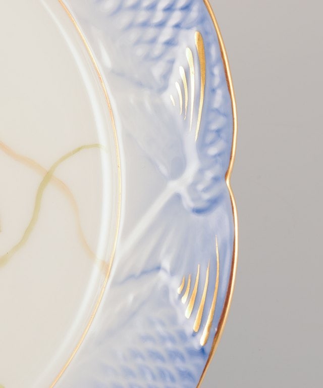 Royal Copenhagen Fauna Danica fish plate. Hand-painted fish motif with gold decoration. - 6