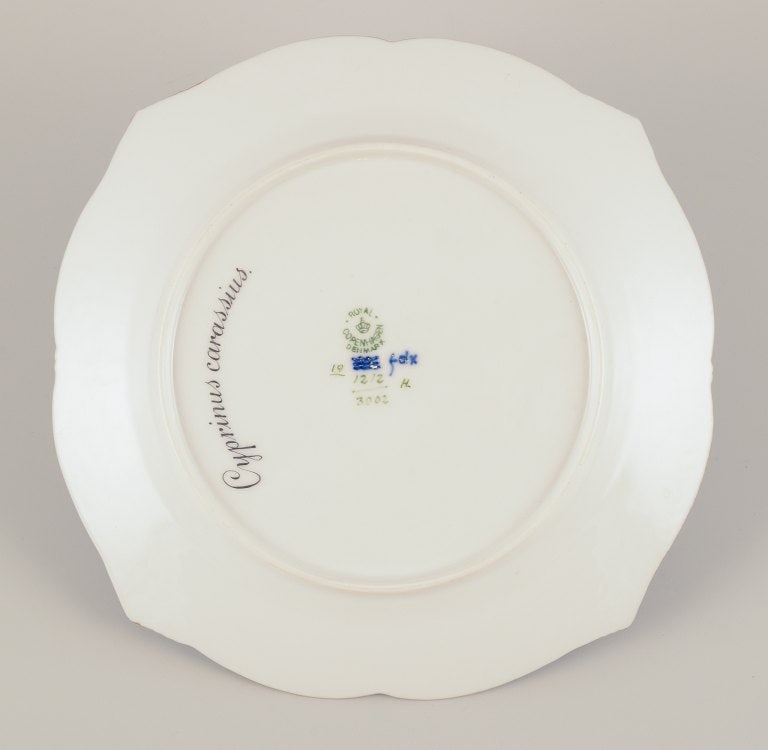 Royal Copenhagen Fauna Danica fish plate. Hand-painted fish motif with gold decoration. - 7