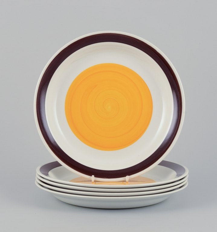 Carl Harry Stålhane (1920-1990) for Rörstrand, Sweden. A set of five deep "Solöga" - 2
