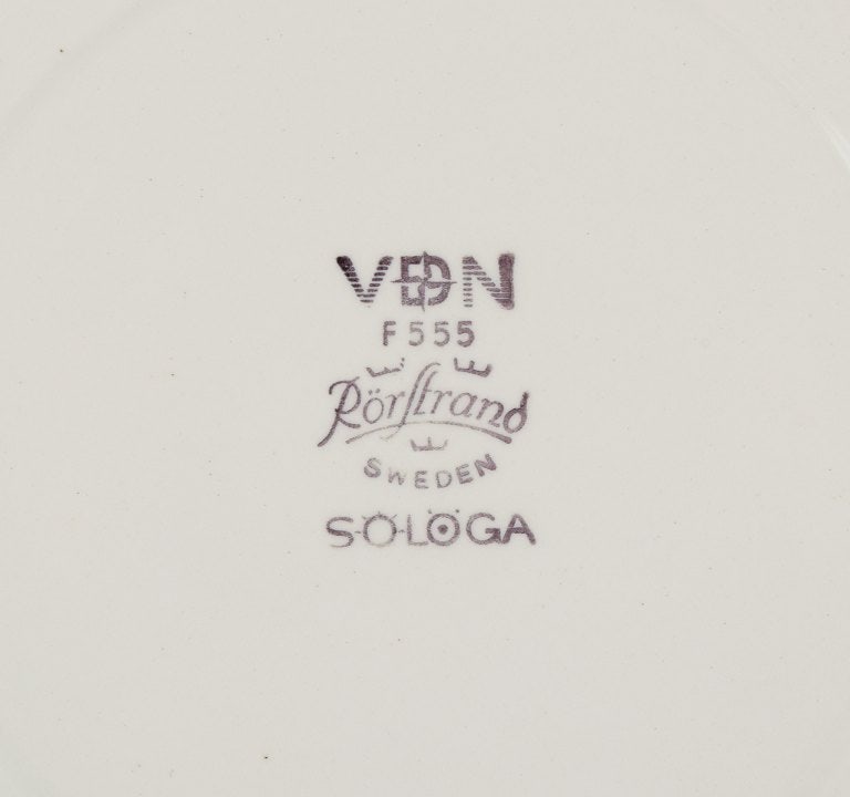 Carl Harry Stålhane (1920-1990) for Rörstrand, Sweden. A set of eight "Solöga" (Sun - 6