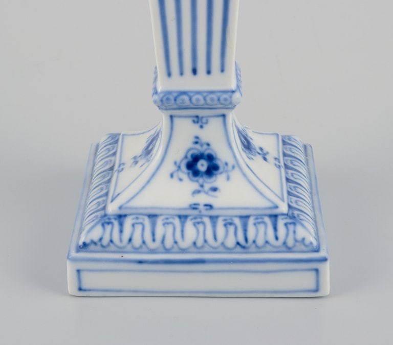 Royal Copenhagen, a pair of Blue Fluted candlesticks. - 9