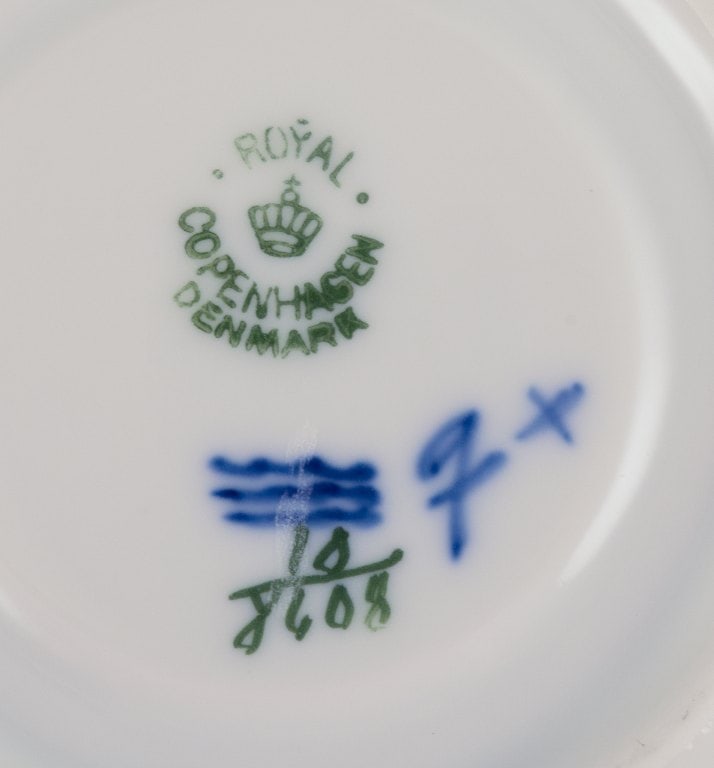 Royal Copenhagen Blue Flower Angular. A set of six coffee cups with saucers. - 9