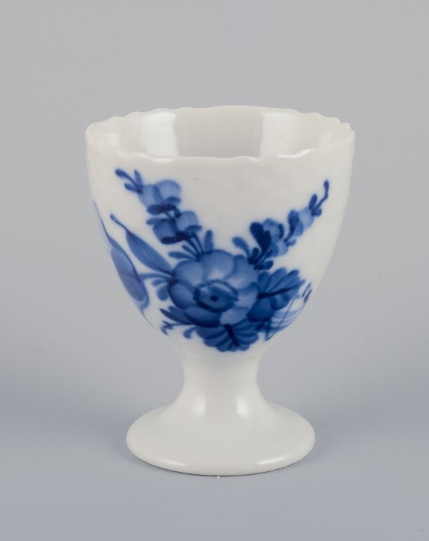Royal Copenhagen Blue Flower Braided. Six pieces including a candlestick, egg cup, pepper shaker, - 3