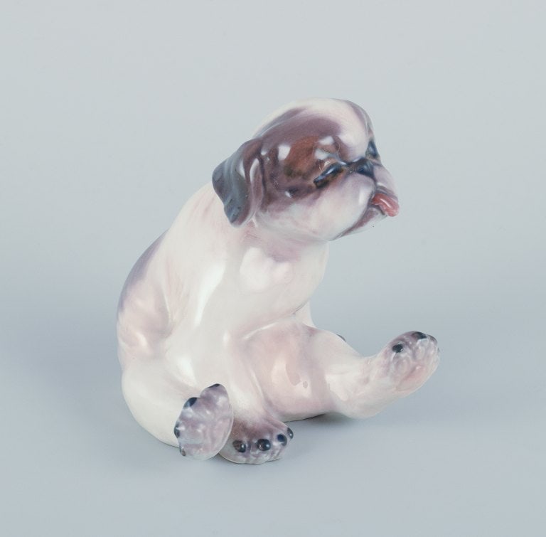 Dahl Jensen, porcelain figurine of a Pekingese puppy. - 3