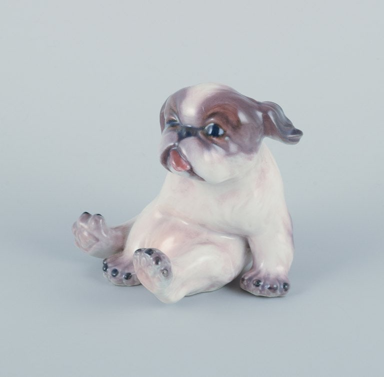 Dahl Jensen, porcelain figurine of a Pekingese puppy. - 4