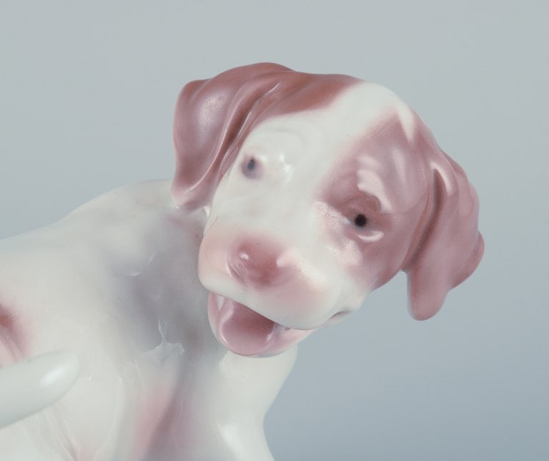 Bing & Grøndahl, porcelain figurine of a pointer puppy. - 5