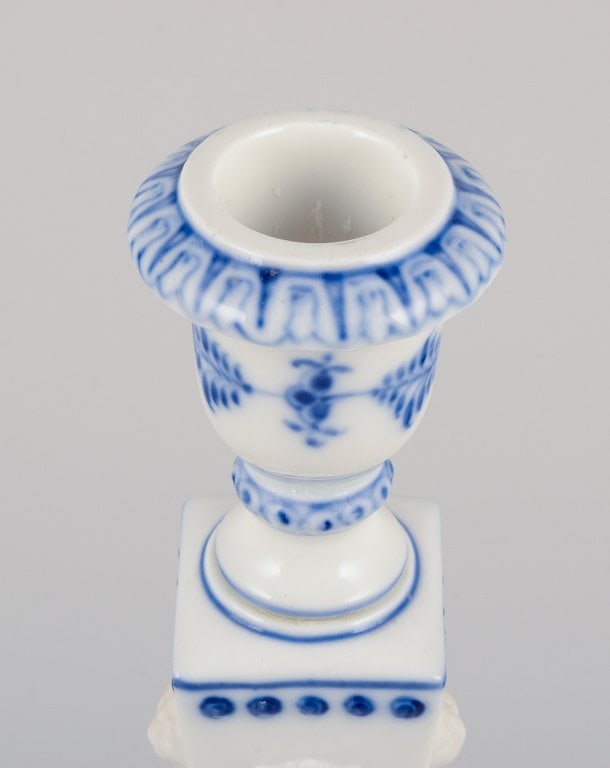 Royal Copenhagen, a pair of Blue Fluted candlesticks. - 5