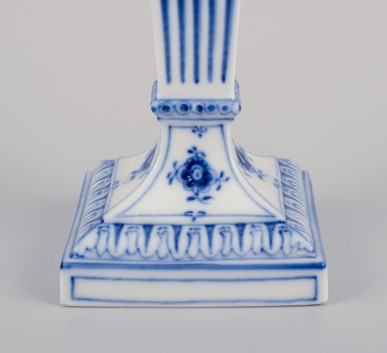 Royal Copenhagen, a pair of Blue Fluted candlesticks. - 6