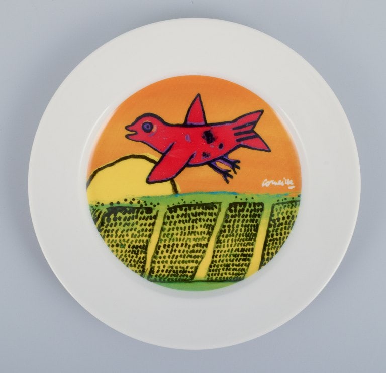 Corneille (Guillaume Cornelis van Beverloo), Dutch CoBrA artist (1922-2010). Coffee cup, plate, and - 7