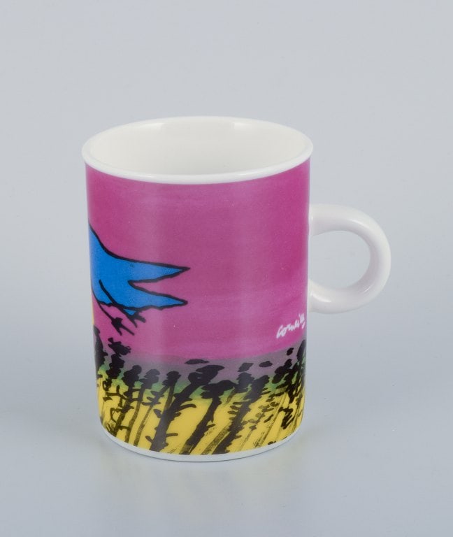 Corneille (Guillaume Cornelis van Beverloo), Dutch CoBrA artist (1922-2010). Coffee cup, plate, and - 3
