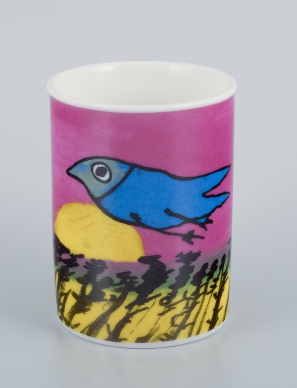 Corneille (Guillaume Cornelis van Beverloo), Dutch CoBrA artist (1922-2010). Coffee cup, plate, and - 4