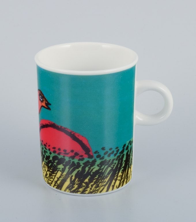 Corneille (Guillaume Cornelis van Beverloo), Dutch CoBrA artist (1922-2010). Coffee cup, plate, and - 3