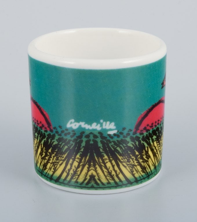 Corneille (Guillaume Cornelis van Beverloo), Dutch CoBrA artist (1922-2010). Coffee cup, plate, and - 7