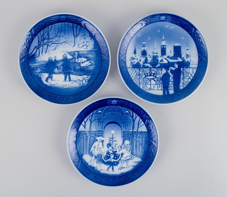 Royal Copenhagen, a set of nine Christmas plates. - 4
