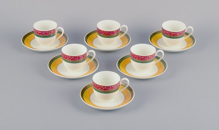 Paloma Picasso for Villeroy & Boch, Germany. A set of six coffee cups with saucers from the "My Way" - 2