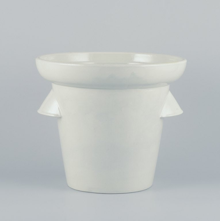 Gustavsberg, large "Granit" champagne cooler in white porcelain. For magnum bottle. - 3