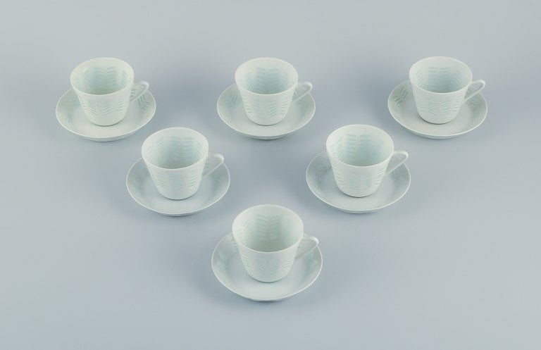 Friedl Holzer-Kjellberg (1905-1993) for Arabia, Finland, a set of six pairs of coffee cups and - 2