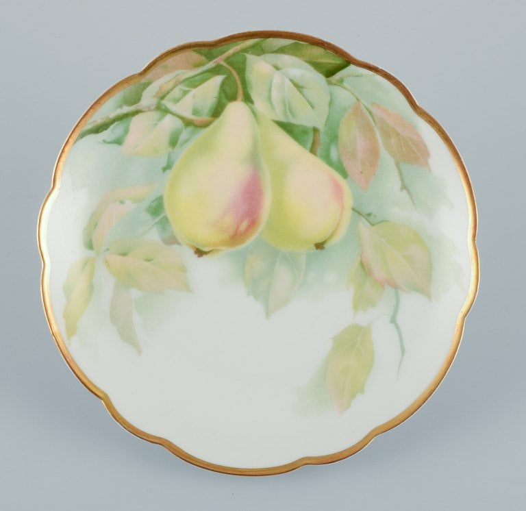 Rosenthal, Germany. A set of six porcelain plates with various fruit motifs. Gold rim. - 4