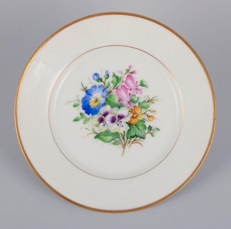 Bing & Grøndahl, Denmark. A set of five porcelain plates hand-painted with various polychrome - 6