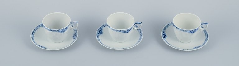 Royal Copenhagen, Princess, a set of three coffee cups with saucers. - 3