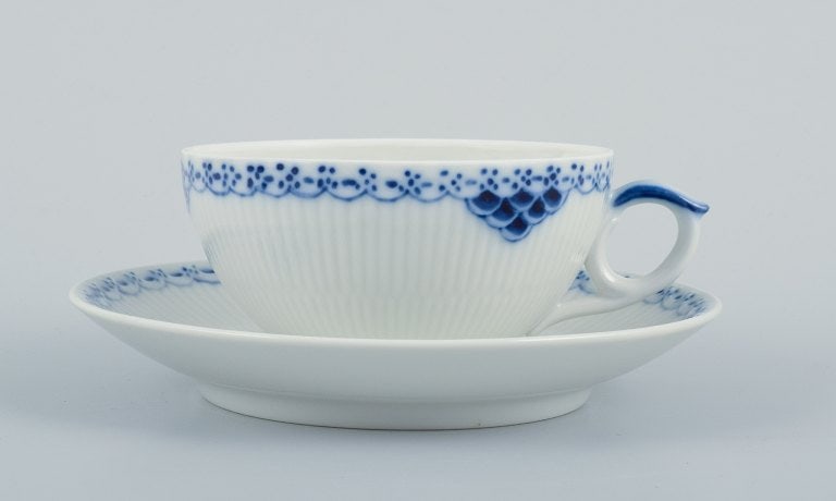 Royal Copenhagen, Princess, a set of five tea cups with saucers. - 4