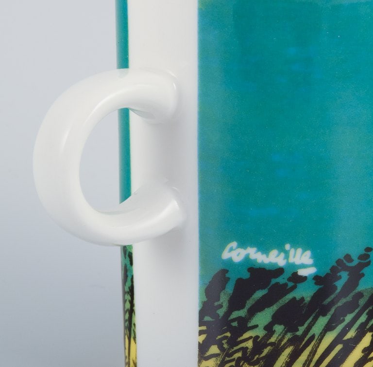 Corneille (Guillaume Cornelis van Beverloo), Dutch CoBrA artist (1922-2010). Coffee cup, plate, and - 5