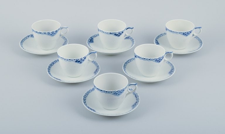 Royal Copenhagen, Princess, a set of six coffee cups with saucers. - 2
